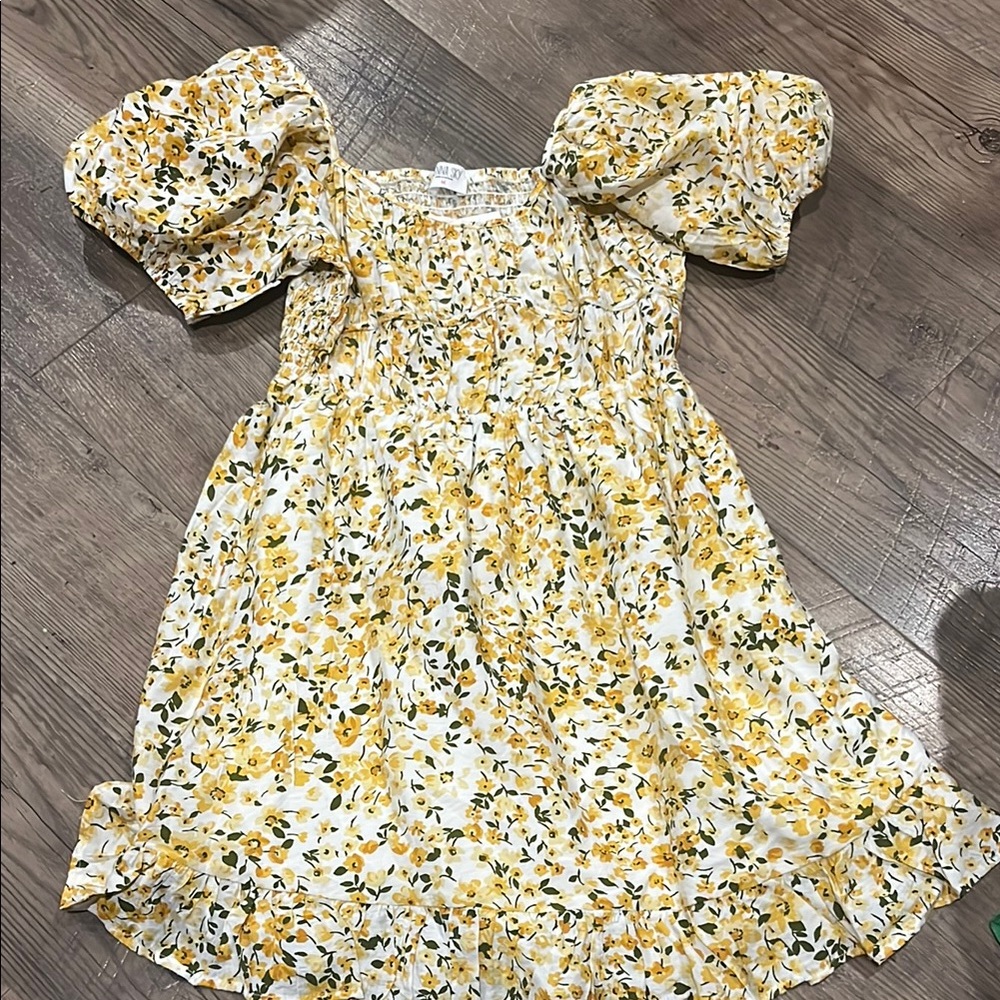 Floral Yellow Kids Dress